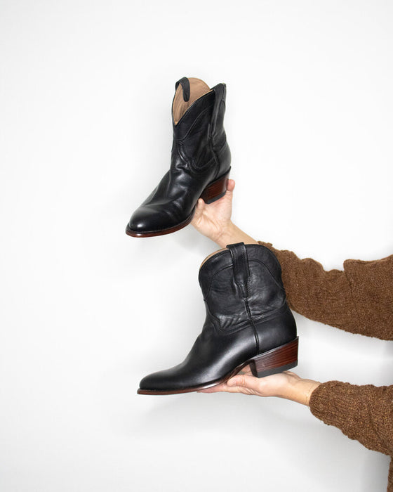 Leather Short Western Boots