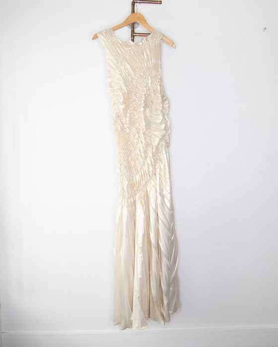 Metallic Ruched Gown