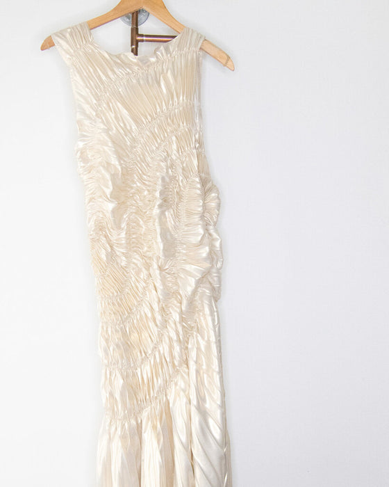 Metallic Ruched Gown