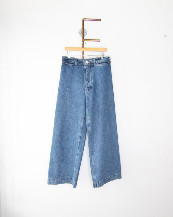 Wide Leg Sailor Pants in Denim