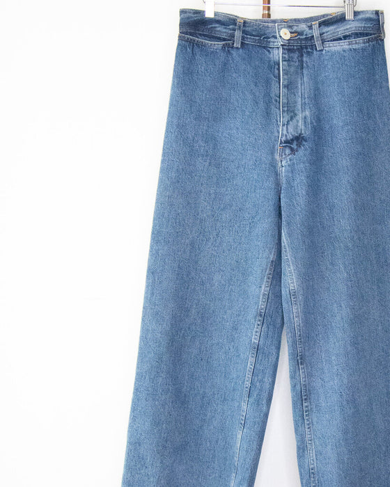Wide Leg Sailor Pants in Denim