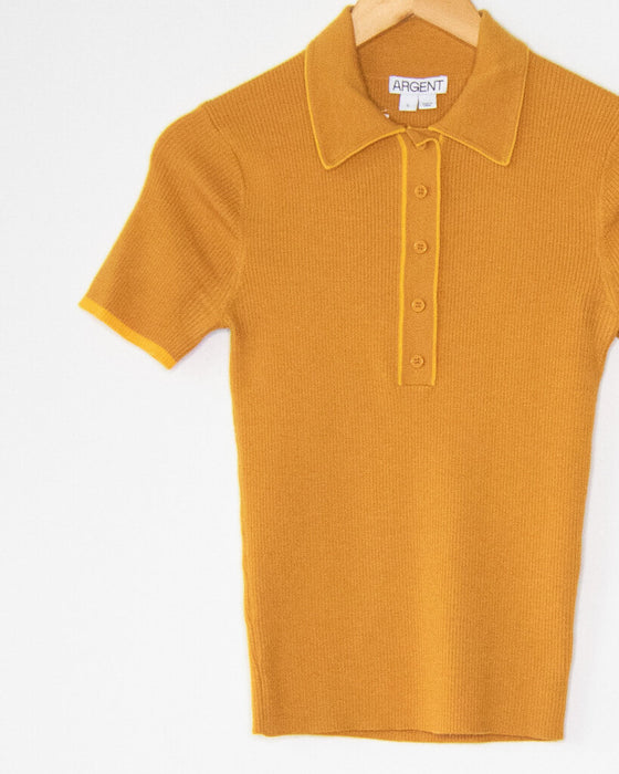 Ribbed Merino Polo