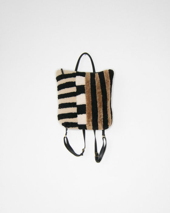 Shearling Patchwork Backpack