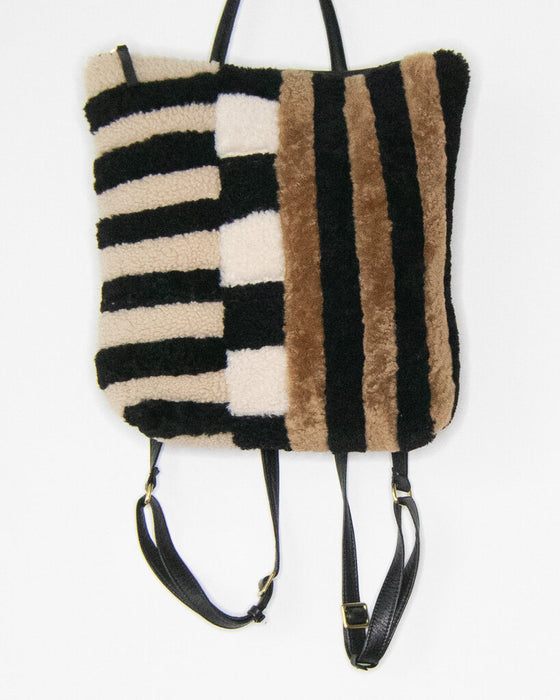 Shearling Patchwork Backpack