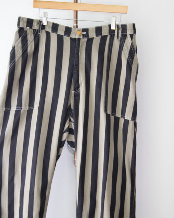 Wide Stripe Cotton Pants Size 1XL