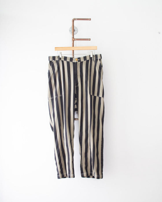 Wide Stripe Cotton Pants Size 1XL