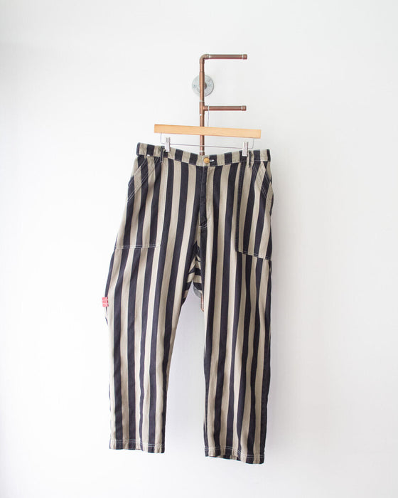 Wide Stripe Cotton Pants Size 1XL