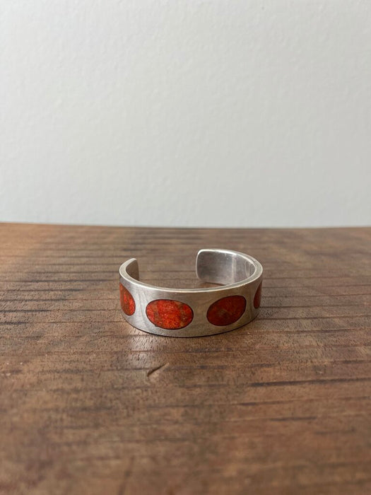 Silver and Oval Stone Bangle