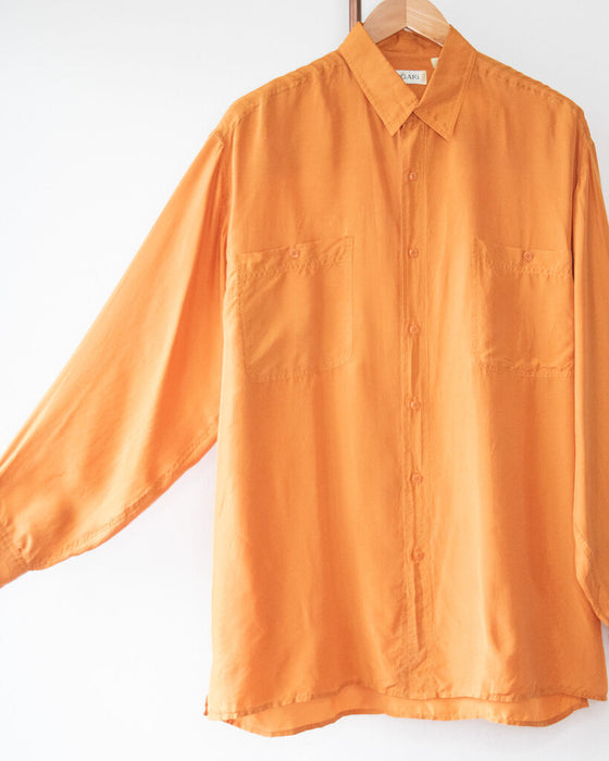 Vintage Silk Blouse, Size Large
