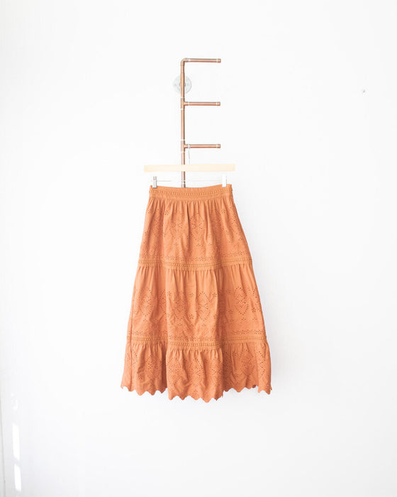 Cotton Eyelet Skirt, Size XS