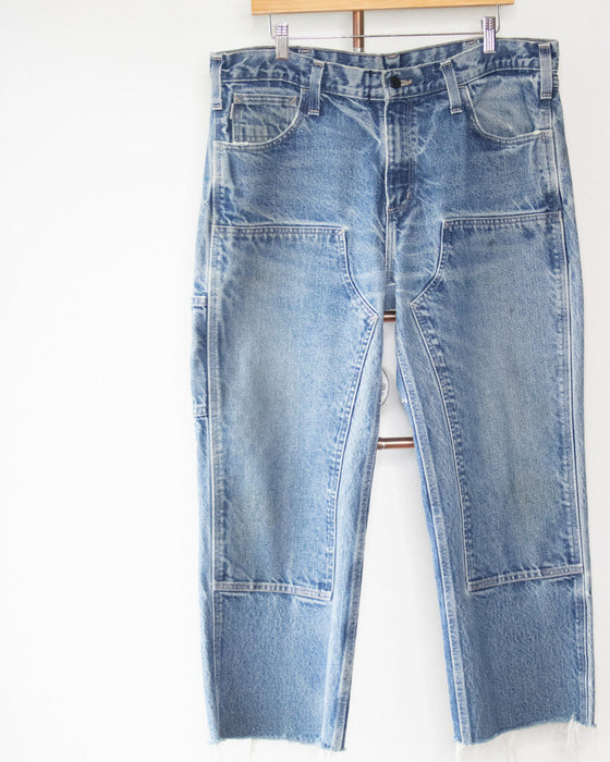 Double Knee Repaired Jeans, Size 36