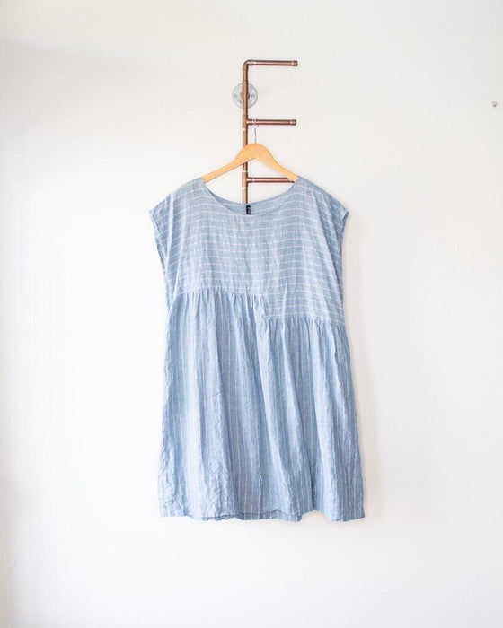 Linen Strip Dress, Size Large
