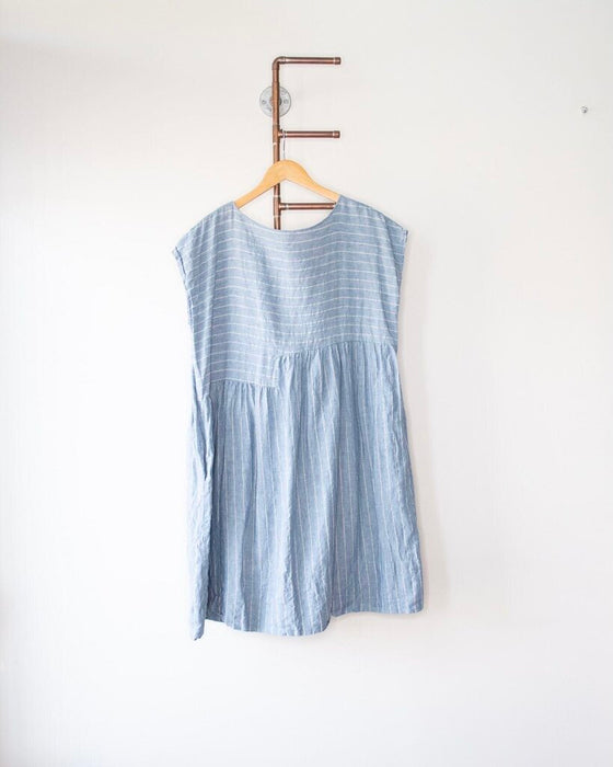 Linen Strip Dress, Size Large