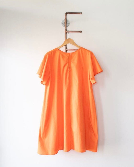 Flutter Sleeve Midi Dress, Size Large