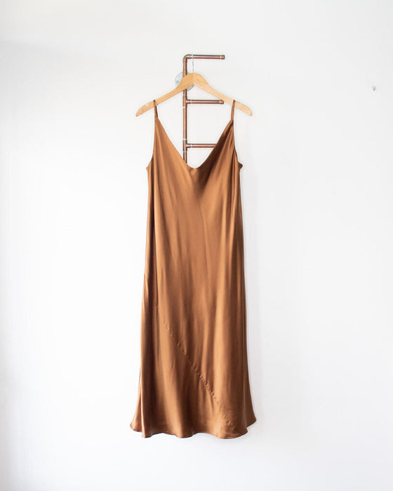 Double Silk Slip Dress, Size XL