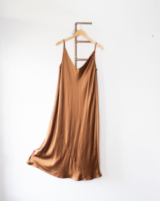 Double Silk Slip Dress, Size XL