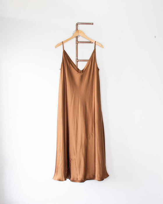 Double Silk Slip Dress, Size XL