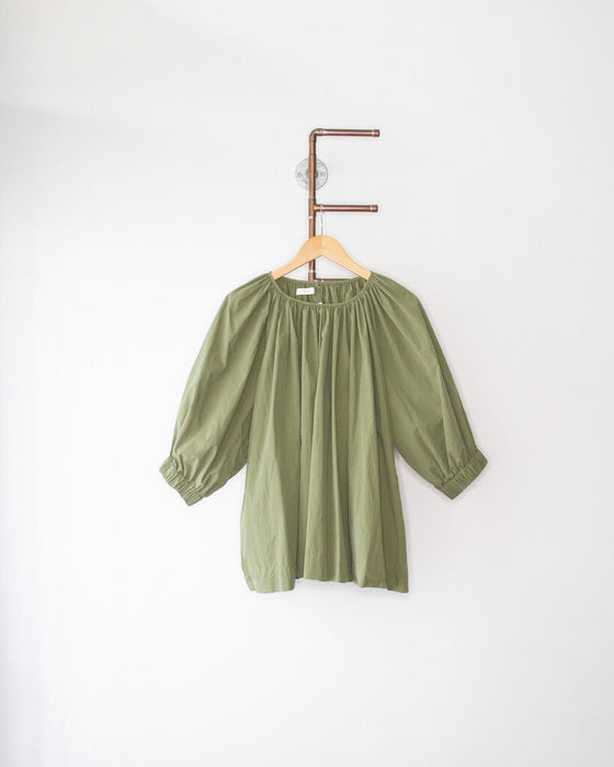 Gathered Poplin Top, Size XL