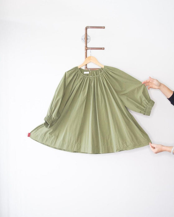 Gathered Poplin Top, Size XL
