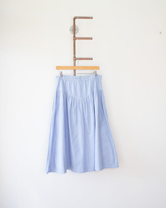 Vintage Chambray Skirt, Size Medium