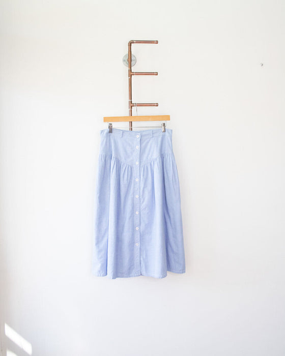 Vintage Chambray Skirt, Size Medium