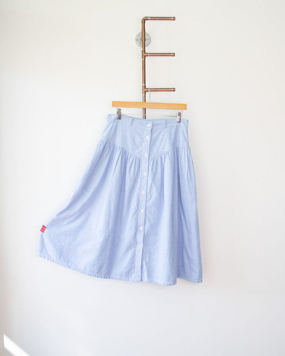 Vintage Chambray Skirt, Size Medium
