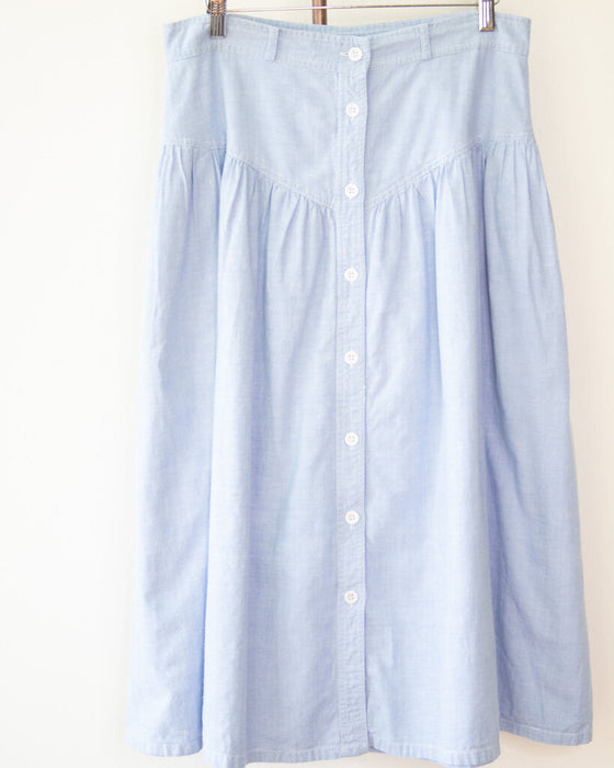Vintage Chambray Skirt, Size Medium