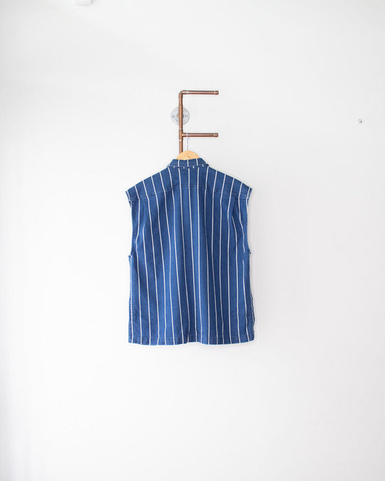 Striped Denim Vest, Size Small
