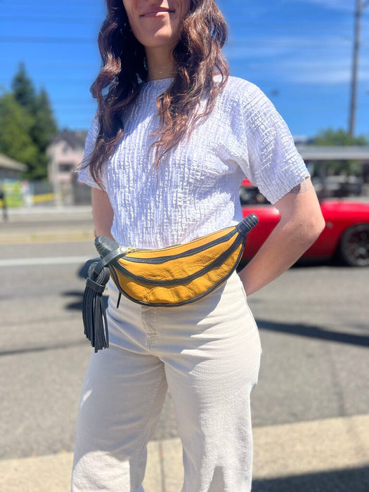 Leather Banana Belt Bag