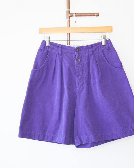 Pleated High Waisted Shorts, Size 10