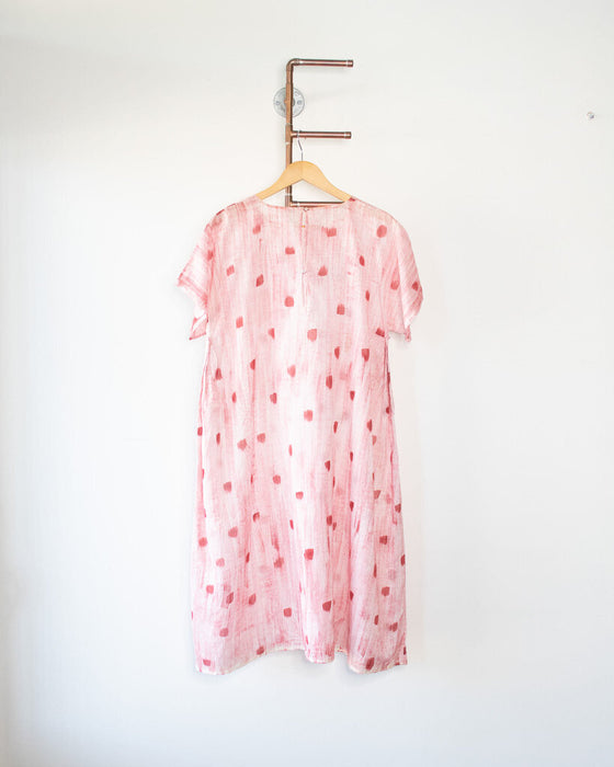 Silk Blend Painted Print Dress, Size 40
