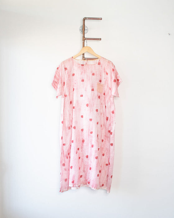 Silk Blend Painted Print Dress, Size 40