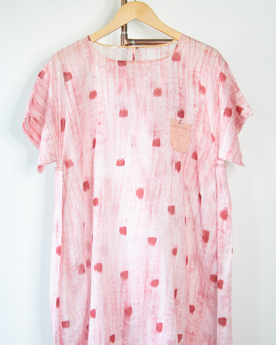 Silk Blend Painted Print Dress, Size 40