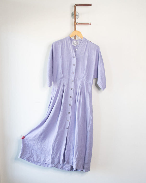 Linen Button Down Dress, Medium