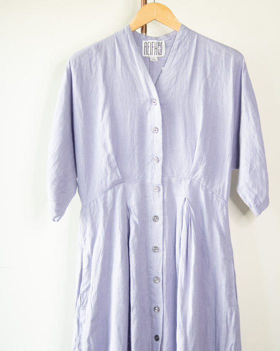 Linen Button Down Dress, Medium