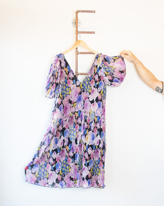 Plisse Floral Dress