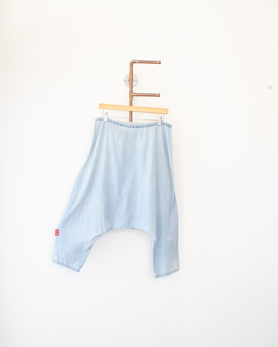 Chambray Drop Crotch Capri
