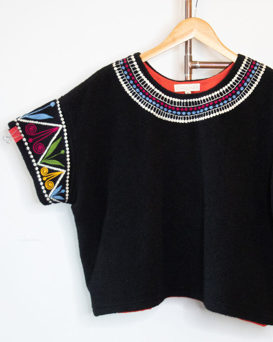 Felted Embroidered Top