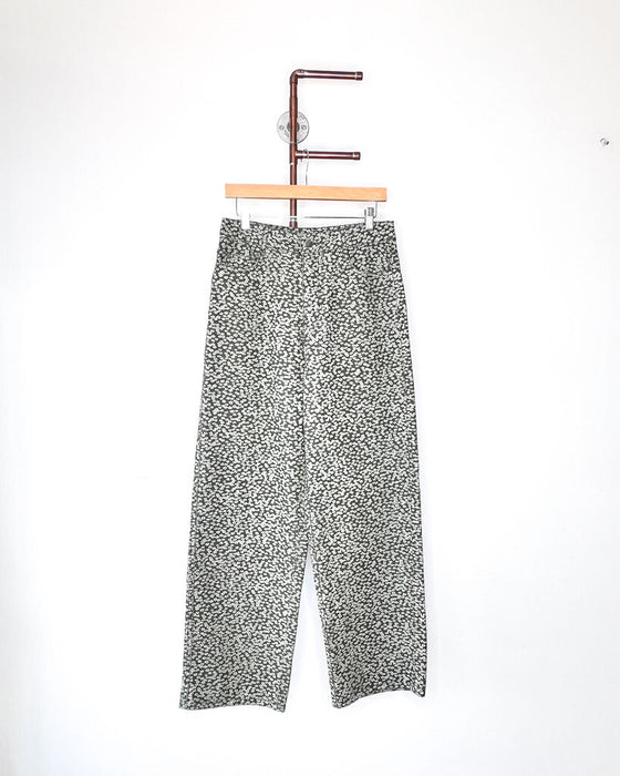 Wide Leg Floral Denim Pant