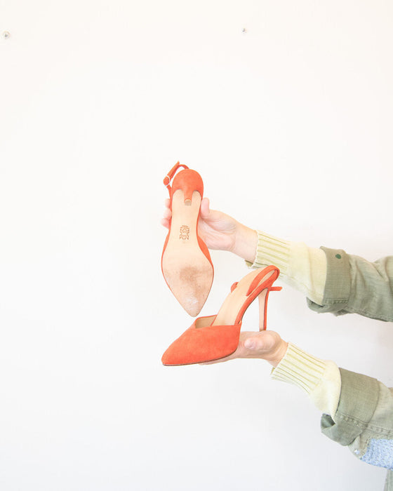 Suede Slingback Heels