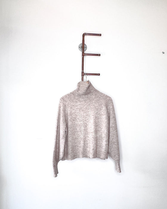 Kiss Embroidered Turtleneck