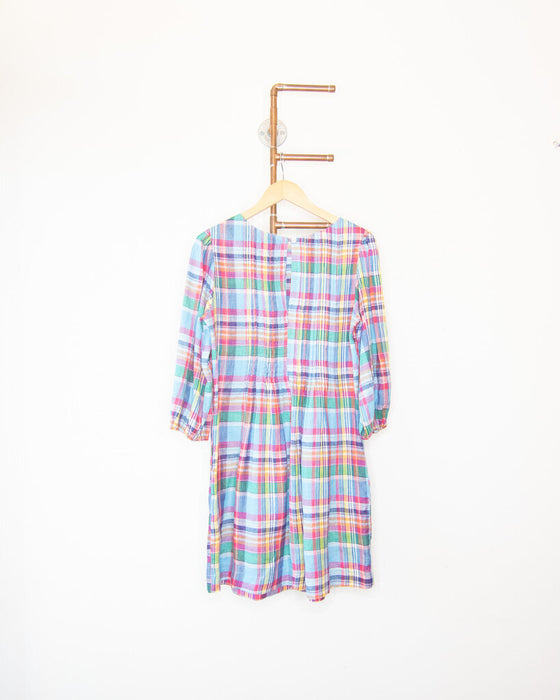 Pintuck Madras Dress