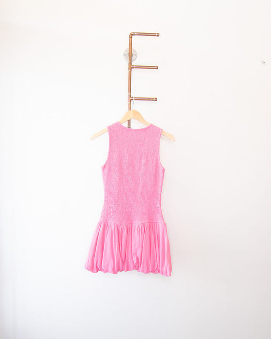 Linen Smocked Mini Dress