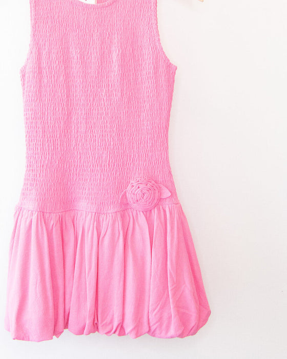 Linen Smocked Mini Dress