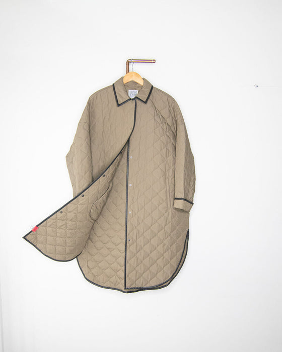 Quilted Snap Front Cocoon Coat
