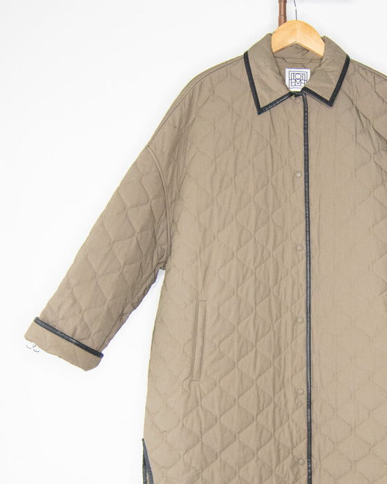 Quilted Snap Front Cocoon Coat