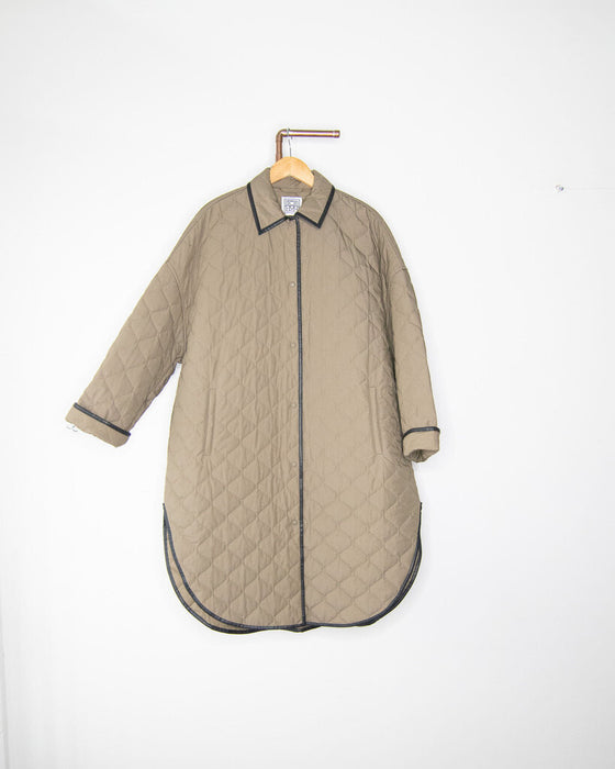 Quilted Snap Front Cocoon Coat
