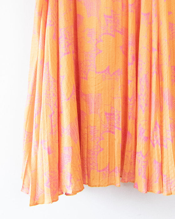 Floral Pleated Skirt