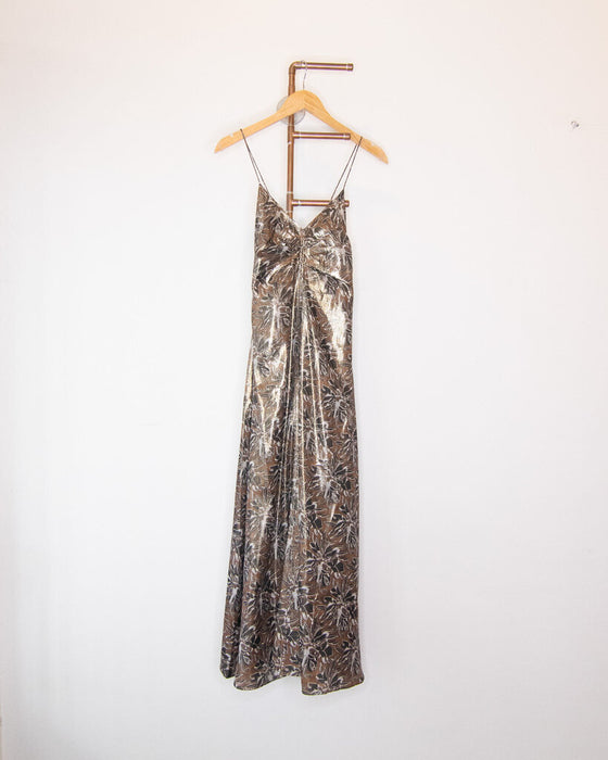 Metallic Floral Dress
