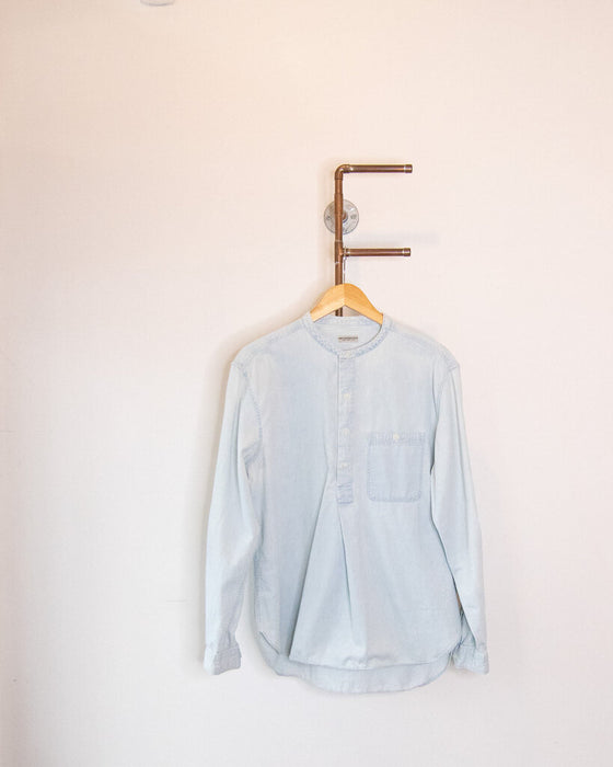 Collarless Denim Pullover